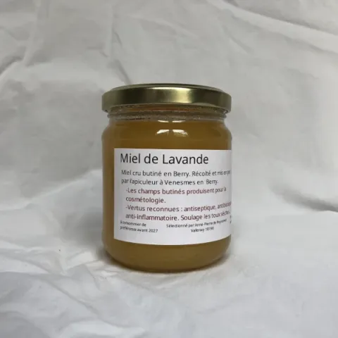 Pot de 250gr de miel de lavande, face1