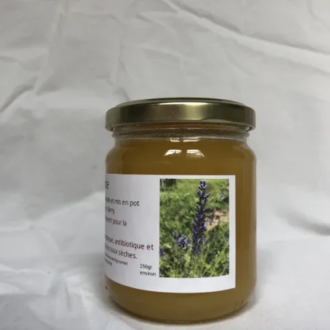 Pot de 250gr de miel de lavande, face2