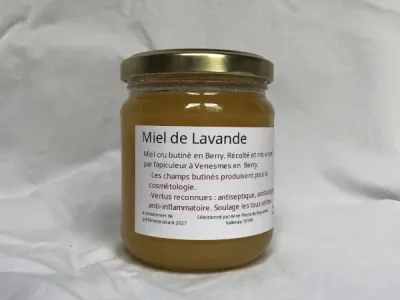 Pot de 250gr de miel de lavande, face1