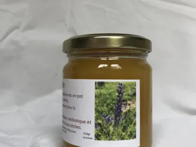 Pot de 250gr de miel de lavande, face2